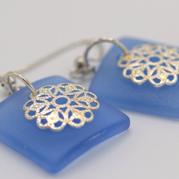 Sea Glass Dangle Earrings - Picture 4 of 10